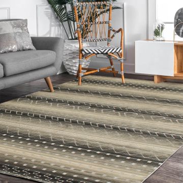 Rugsville Alyson Stripe Brown Modern Carpet 5'4" x 7'8"
