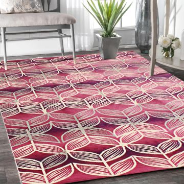 Rugsville Gracelyn Graphic Pink Modern Carpet 4'9" x 8'