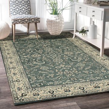Rugsville Arielle Floral Green Persian Carpet 5' x 7'7"