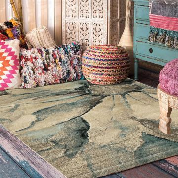 Rugsville Abbigail Beige Graphic Designer Modern Carpet 4'1" x 7'