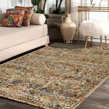 Rugsville Aspen Transitional Yellow Designer Persian Carpet 5'4" x 7'7"