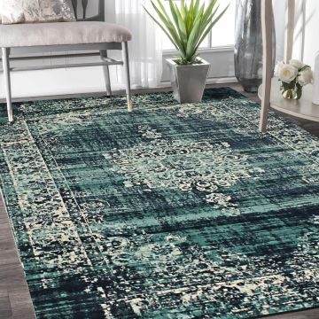 Rugsville Laney Vintage Oriental Blue Persian Carpet 5' x 7'8"