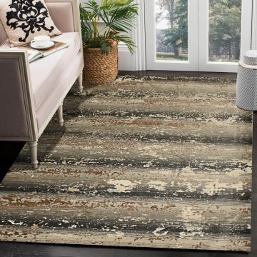 Rugsville Ciara Brown Graphic Designer Modern Carpet 5'7" x 7'8"