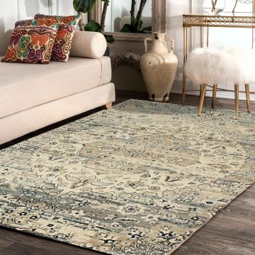 Rugsville Annabel Medallian Ivory Persian Carpet 5' x 7'7"