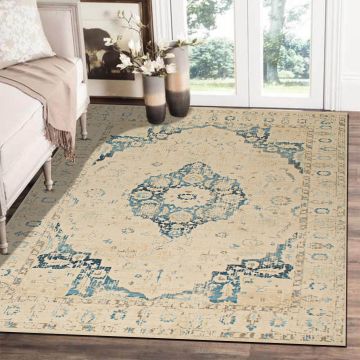 Rugsville Janiya Vintage Ivory Oriental Persian Carpet 5' x 7'7"