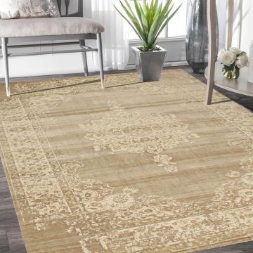 Rugsville Farrah Vintage Beige Oriental Persian Carpet 5'1" x 7'8"