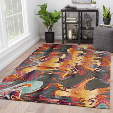 Rugsville Natalee Multi Graphic Designer Modern Carpet 5' x 7'7"