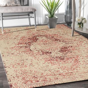 Rugsville Miah Vintage Oriental Red Persian Carpet 5'4" x 7'6"