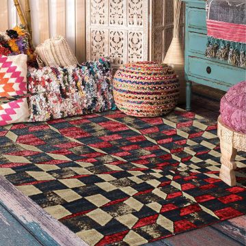 Rugsville Milan Graphic Multi Modern Carpet 5'1" x 7'8"