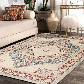 Rugsville Sandra Vintage Oriental Multi Persian Carpet 5'4" x 7'6"