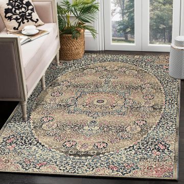 Rugsville Marina Medallion Gray Persian Carpet 5' x 7'6"
