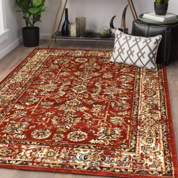 Rugsville Jupiter Vintage Red & Rust Floral Persian Carpet 5'3" x 7'4"