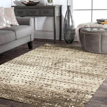 Rugsville Luca Brown Graphic Modern Carpet 5'3" x 7'7"
