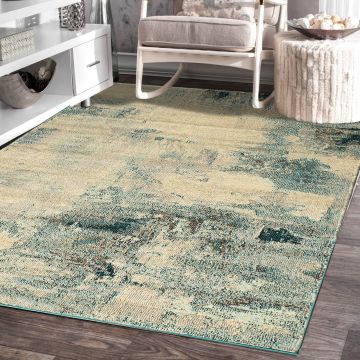 Rugsville Anna Blue Abstract Modern Carpet 5'3" x 7'8"