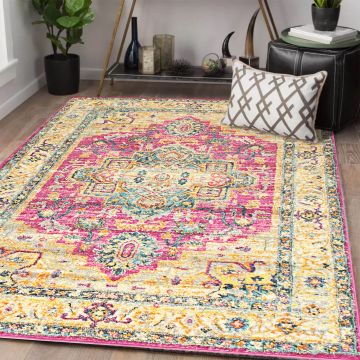 Rugsville Dritan Pink & Purple Oriental Persian Carpet 5'4" x 7'7"