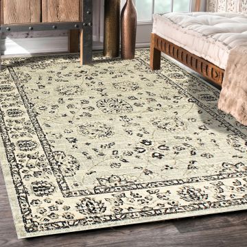 Rugsville Eberly Ivory Floral Persian Carpet 5'3" x 7'8"
