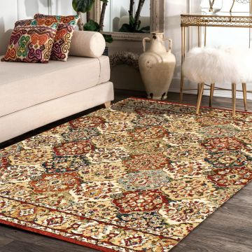 Rugsville Eggen Multi Floral Vintage Modern Carpet 5'3" x 7'7"