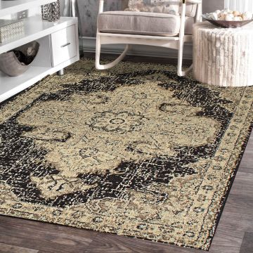 Rugsville Indigo Black Oriental Persian Carpet 5'3" x 8'