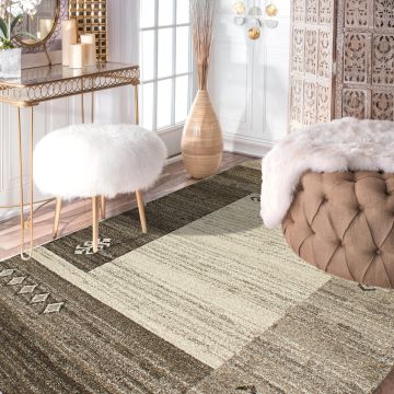 Rugsville Gracen Brown Graphic Modern Carpet 5'3" x 7'6"