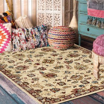 Rugsville Garrick Transitional Ivory Floral Persian Carpet 5'3" x 7'7"
