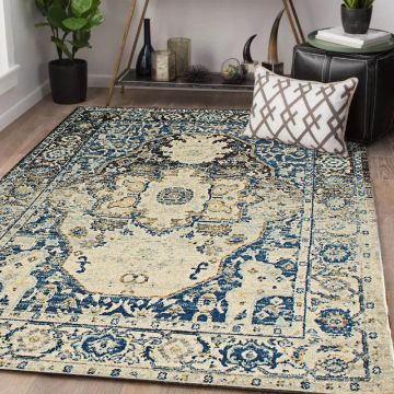 Rugsville Fergus Navy Oriental Persian Carpet 5'3" x 7'9"