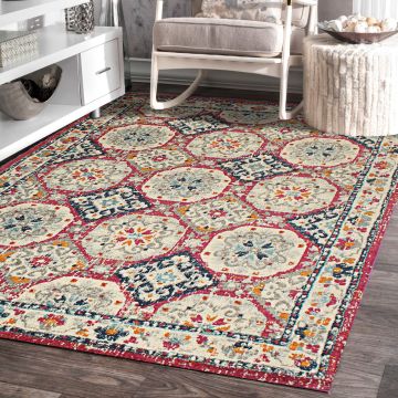 Rugsville Eliseo Gray Red Oriental Persian Carpet 5'3" x 7'10"