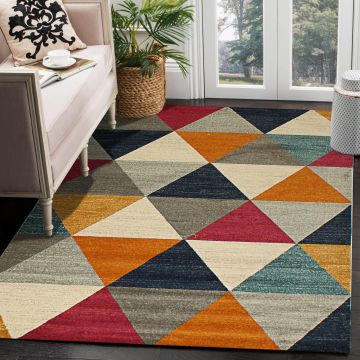 Rugsville Edina Multi Geometric Modern Carpet 5'3" x 7'8"
