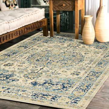 Rugsville Donatienne Ivory Oriental Persian Carpet 5'3" x 7'8"