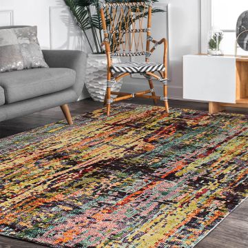 Rugsville Claudie Multi Graphic Modern Carpet 5'3" x 7'7"