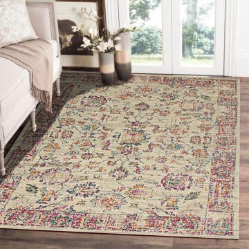 Rugsville Kristina Floral Ivory Persian Carpet 5'3" x 7'7"