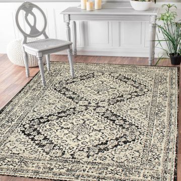 Rugsville Adrienne Traditonal Floral Ivory Persian Carpet 5'3" x 7'9"