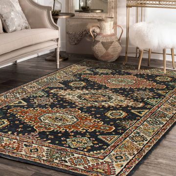 Rugsville Wendy Oriental Black Persian Carpet 5'4" x 7'7"
