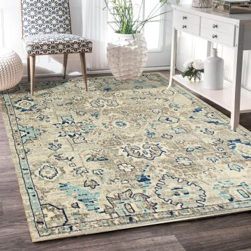 Rugsville Aimee Transitional Floral Gray Persian Carpet 5'3" x 7'9"