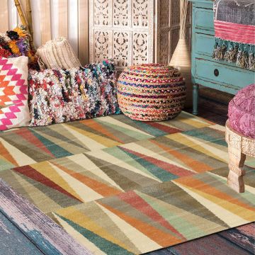 Rugsville Paityn Geometric Multi Modern Carpet 5'3" x 7'7"