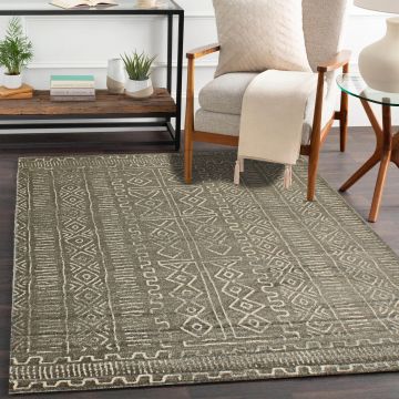 Rugsville Lisa Geometric Gray Modern Carpet 5'3" x 7'1"