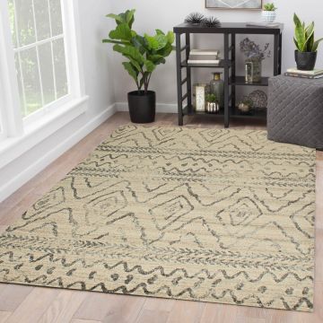 Rugsville Emersyn Geometric Beige Modern Carpet 5'3" x 7'1"