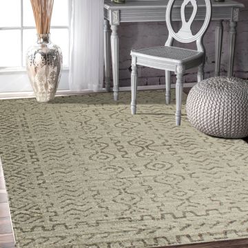 Rugsville Jaylin Geometric Gray Modern Carpet 5'3" x 7'1"