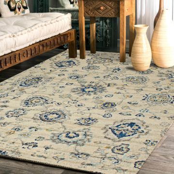 Rugsville Kaya Floral Ivory Persian Carpet 5'3" x 7'3"