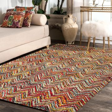Rugsville Mckayla Chevron Multi Modern Carpet 5'3" x 7'8"