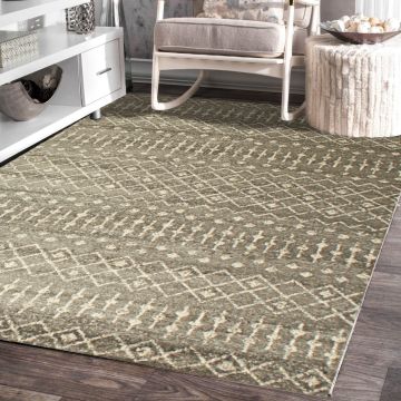 Rugsville Zaria Geometric Gray Modern Carpet 5'3" x 7'9"