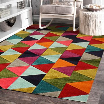Rugsville Kaiya Geometric Multi Modern Carpet 5'3" x 7'3"