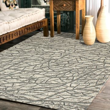 Rugsville Lorelai Graphic Ivory Modern Carpet 5'3" x 7'7"