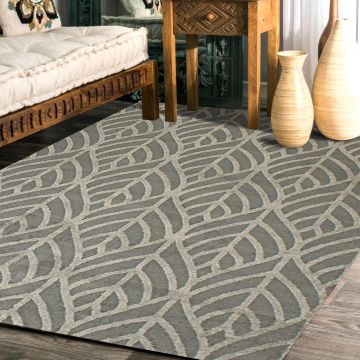 Rugsville Kenya Graphic Gray Modern Carpet 5'3" x 7'8"
