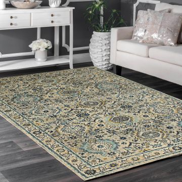 Rugsville Brisa Floral Gray Persian Carpet 5'3" x 7'7"