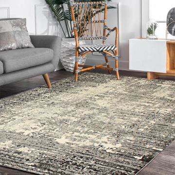 Rugsville Jemma Abstract Ivory Modern Carpet 5'3" x 7'7"