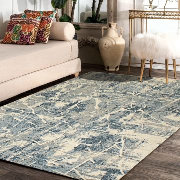 Rugsville Moriah Abstract Blue Modern Carpet 5'3" x 7'8"