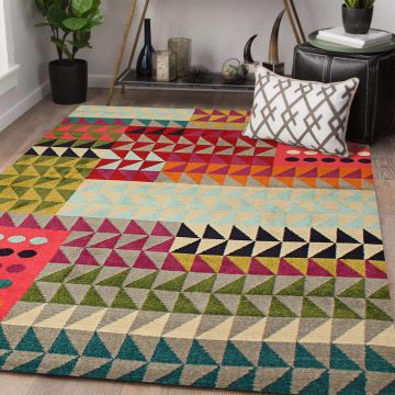 Rugsville Kylah Geometric Multi Modern Carpet 5'3" x 7'9"