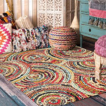 Rugsville Miya Graphic Multi Modern Carpet 5'4" x 7'9"