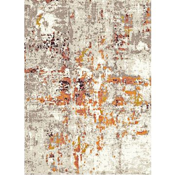 Rugsville Riley Modern Abstract Tan & Ivory Wool & Silk Carpet 74237