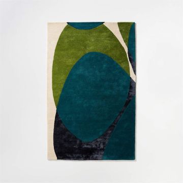 Quinn Saga Modern Blue Multi Handmade Wool Carpet 